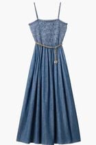 SMOCKED MIDI DRESS