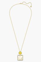 Orbita Necklace, Square Cut Crystal, Multicolored, Gold-Tone Plated