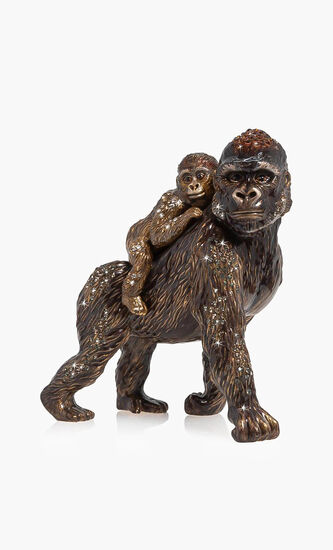 Jungle Mother And Baby Gorilla Figurine