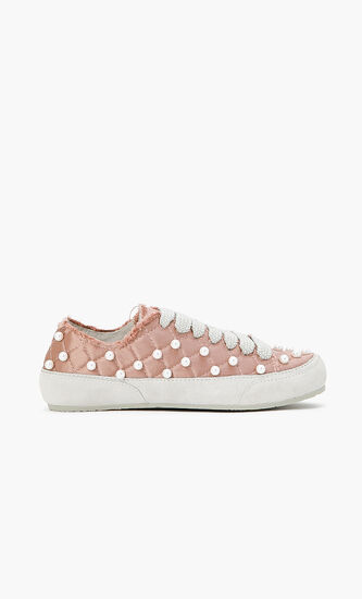 Pearl Embellished Quilted Sneakers
