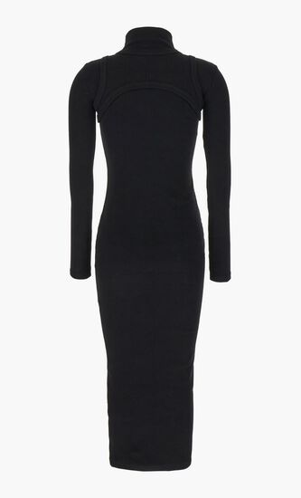 OFF STAMP RIB ROUND LONG DRES BLACK WHIT