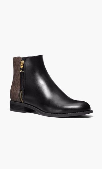 Britt Signature Logo Trim Ankle Boots