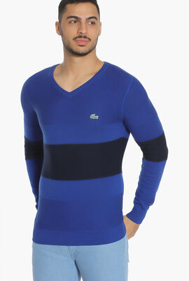 Lacoste Sports V-Neck Stripe Sweater