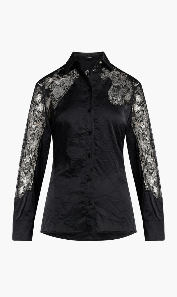INFORMAL SHIRT WRINKLED POLY SATIN FABRIC