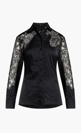 INFORMAL SHIRT WRINKLED POLY SATIN FABRIC