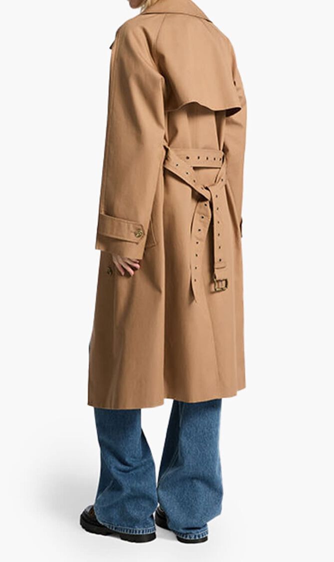 Cotton Oversized Double-Breasted Trench Coat