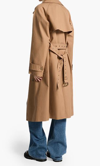 Cotton Oversized Double-Breasted Trench Coat