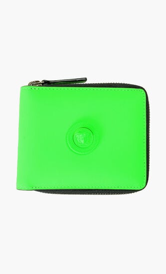 ZIPPED WALLET FLURO RUBBERIZED LTHR