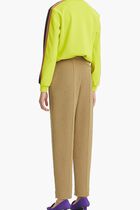 Pintuck tapered wool trousers