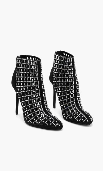 Randhir Rhine Stone Mesh Boots