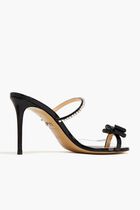 PETITE CADEAU BLACK PATENT LEATHER MULES WITH CRYSTALS(95MM)