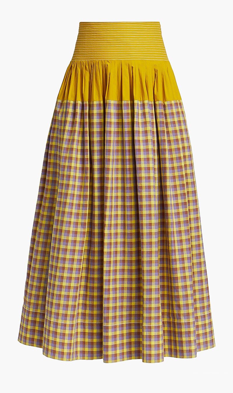 Yellow tartan skirt xl cheap