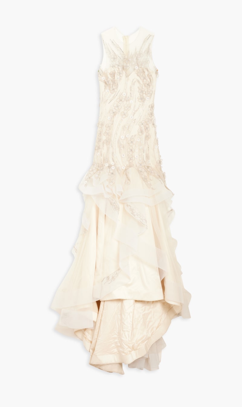 

Ruffled Wedding Dress, White