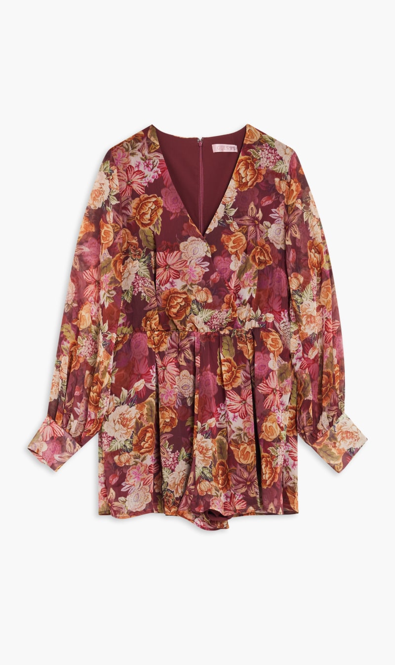 

Guess Multi-color Ls Candis Romper - Eco Ultra Lt Crinkle Chiffon for Women | The Deal Outlet