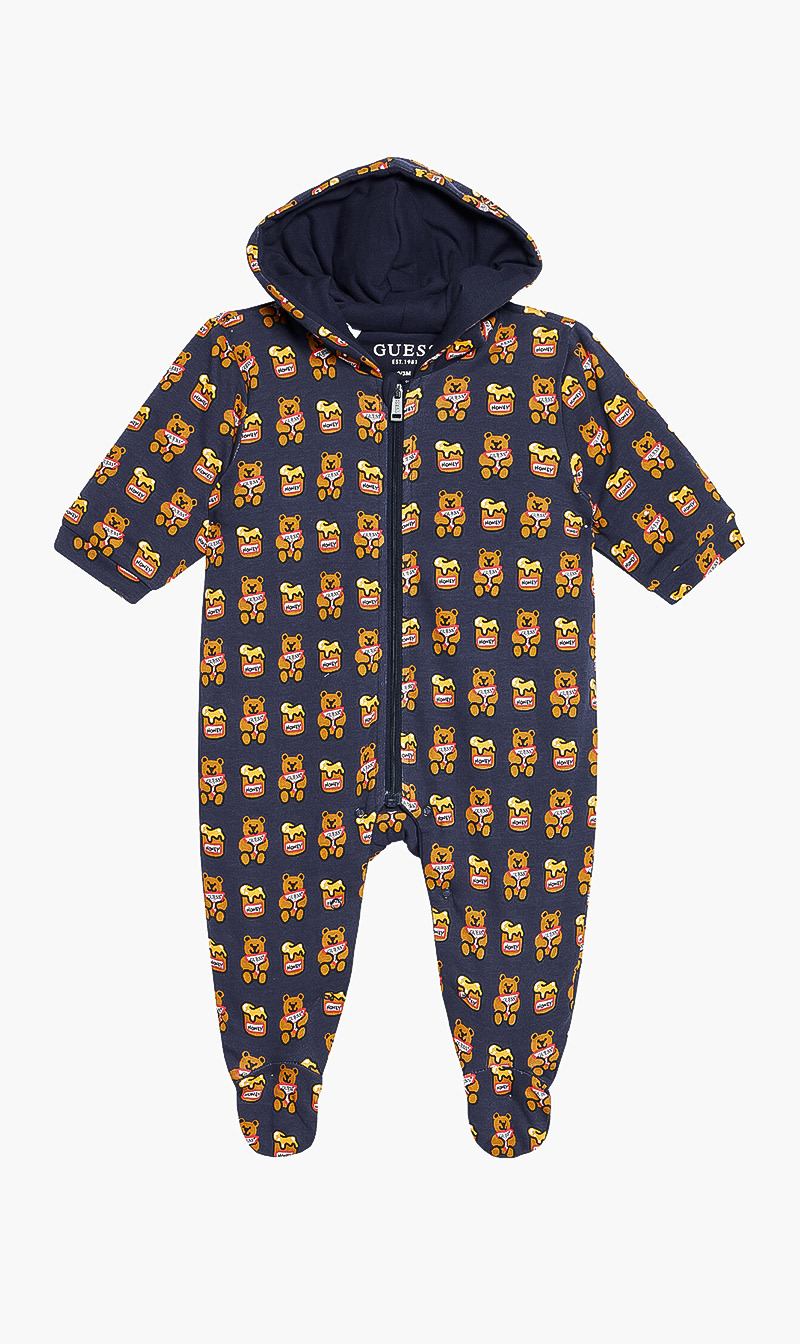 

Navy Bear Logo Padded Babygrow