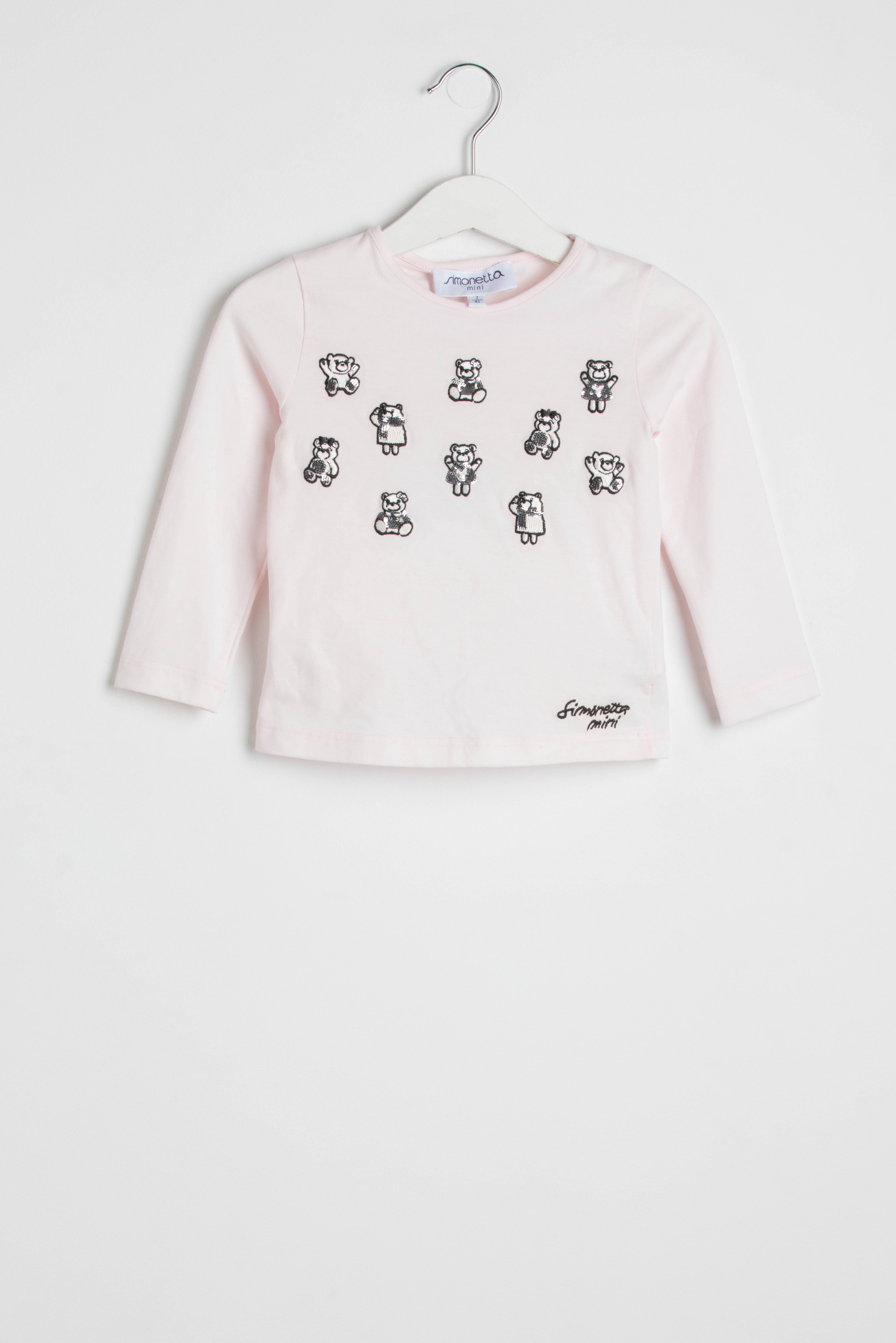 

Simonetta Pink Embroidered Bear Patches T-shirt