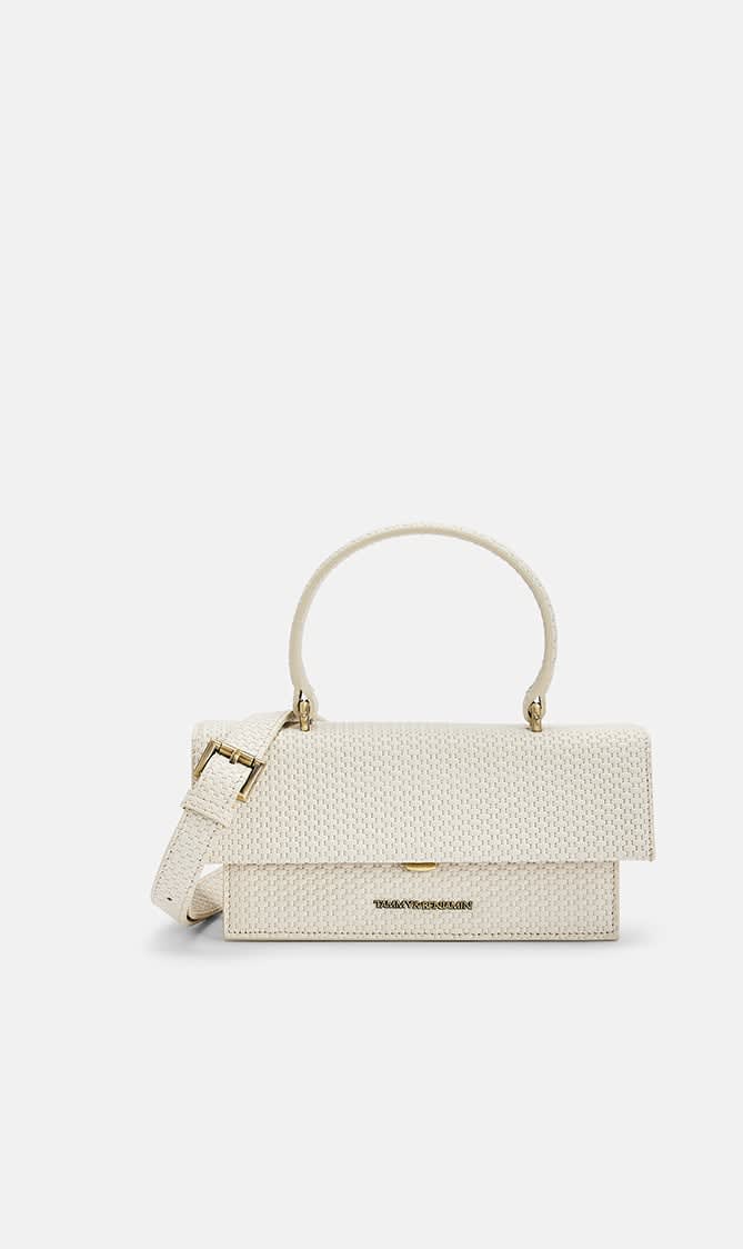 

Tammy & Benjamin White Small Lady Bag With Oversize Flap for Women | The Deal Outlet