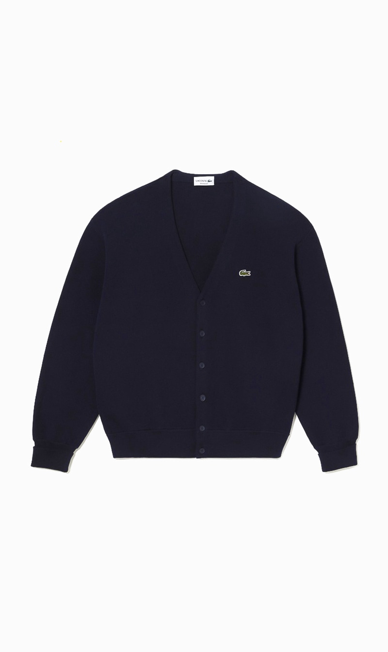 

Lacoste Blue V-neck Organic Cotton Cardigan for Men | The Deal Outlet