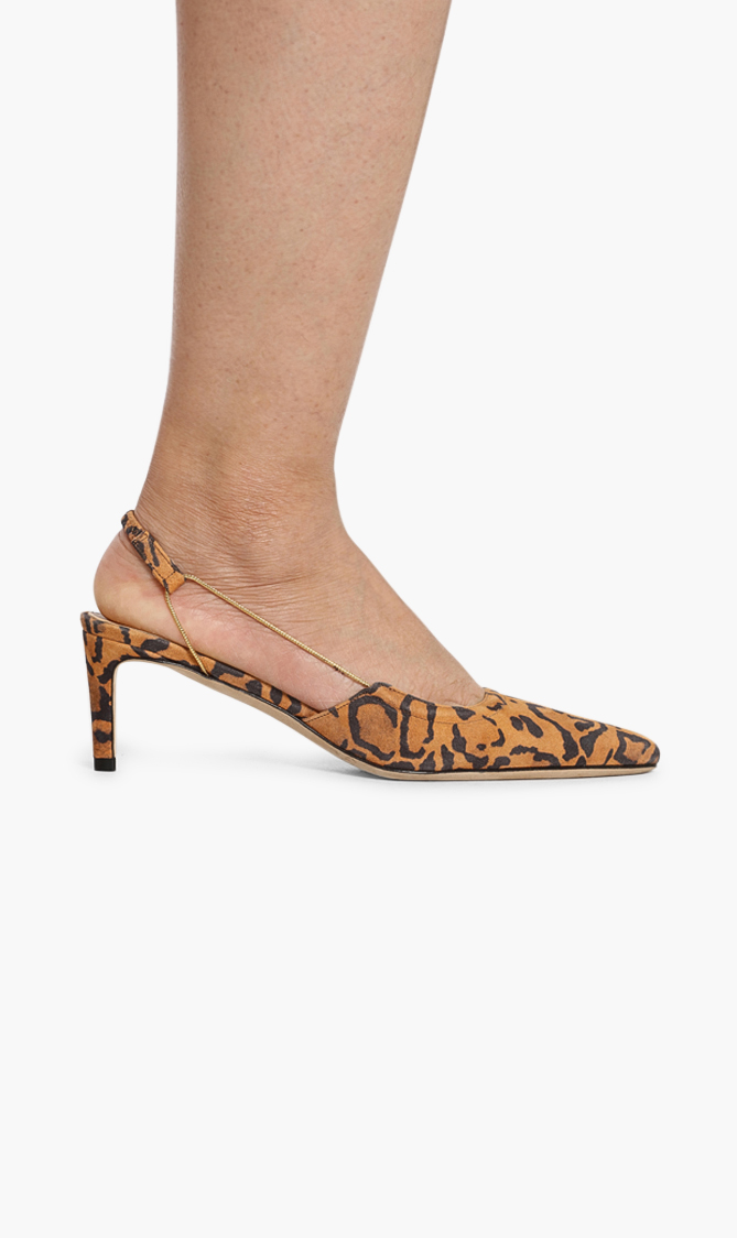 

BY FAR Leopard Print Suede Slingback