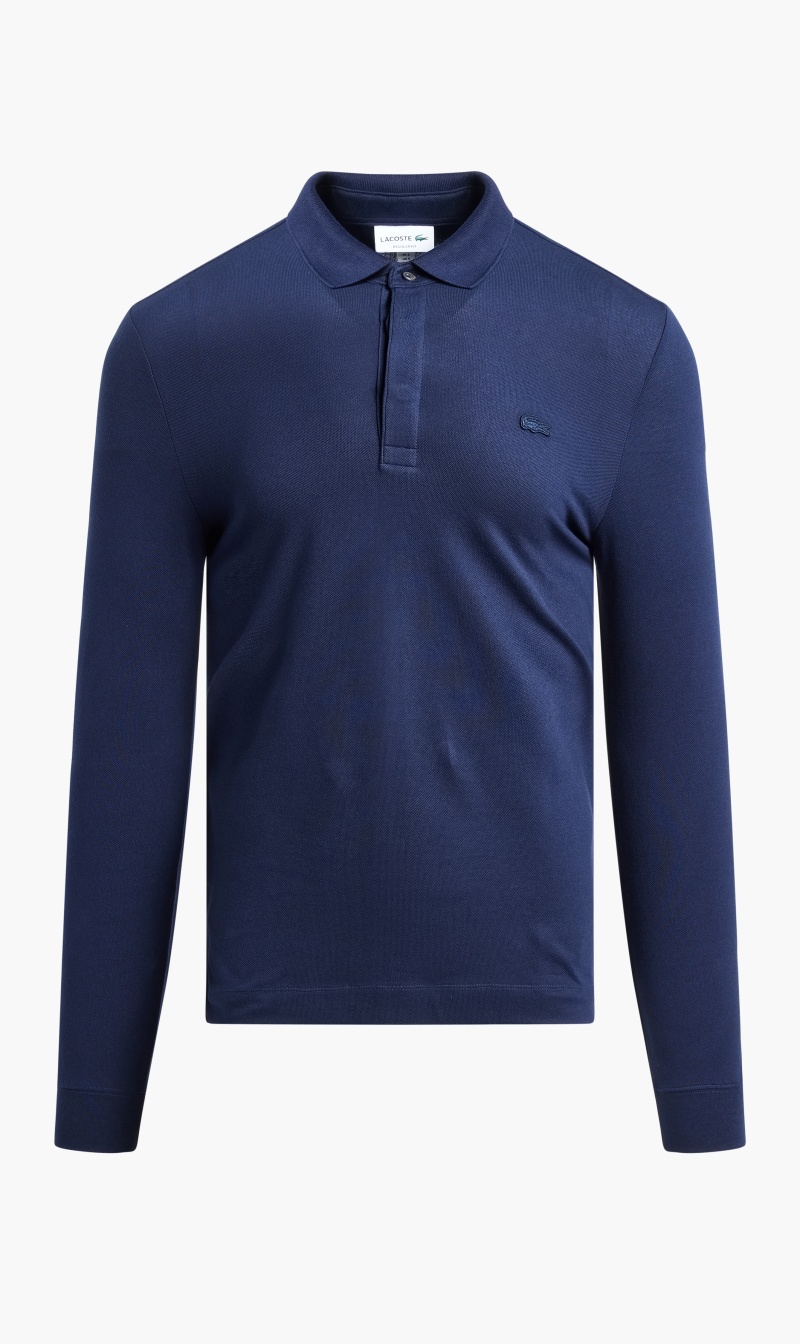 

Classic Fit Stretch Long Sleeve Polo Shirt, Blue