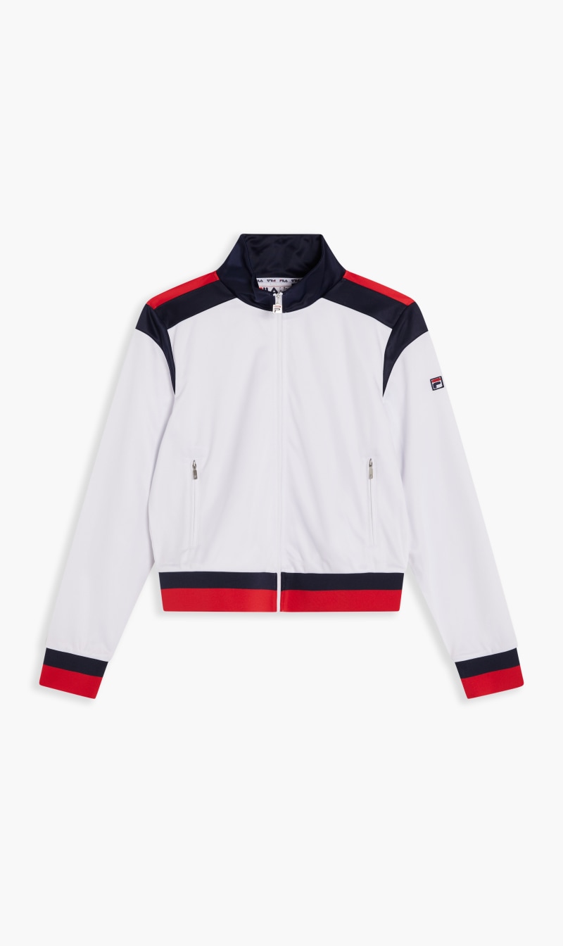 

Fila White Dual Color Track Jacket for Women | The Deal Outlet