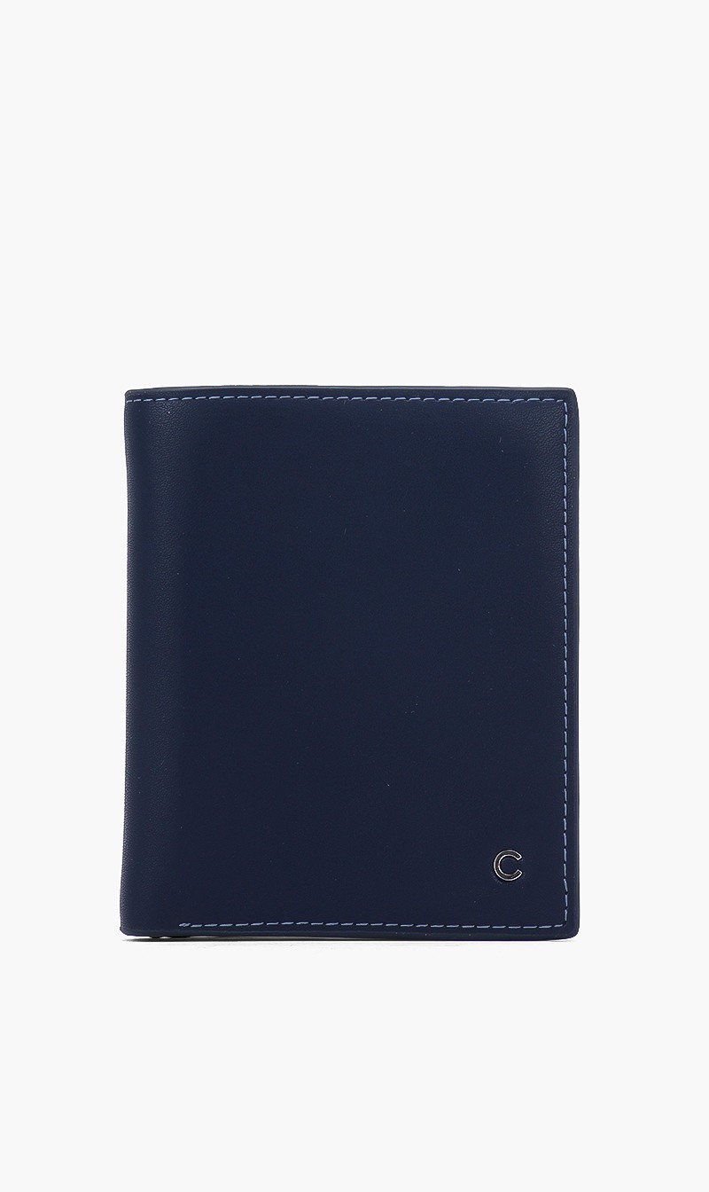 

Metal Logo Bi-fold Wallet, Blue