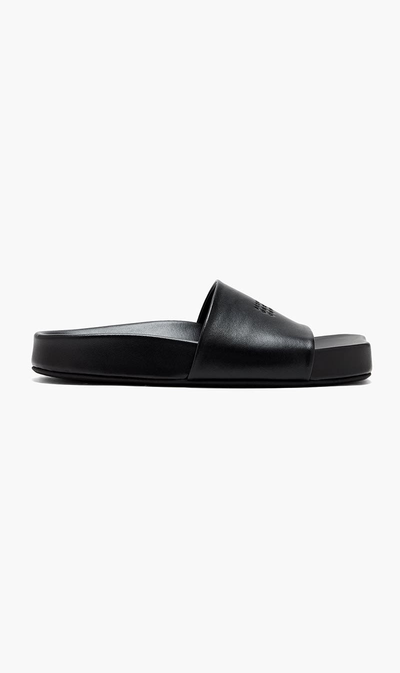 Mm6 Black Anatomic Flat Sandals for Women