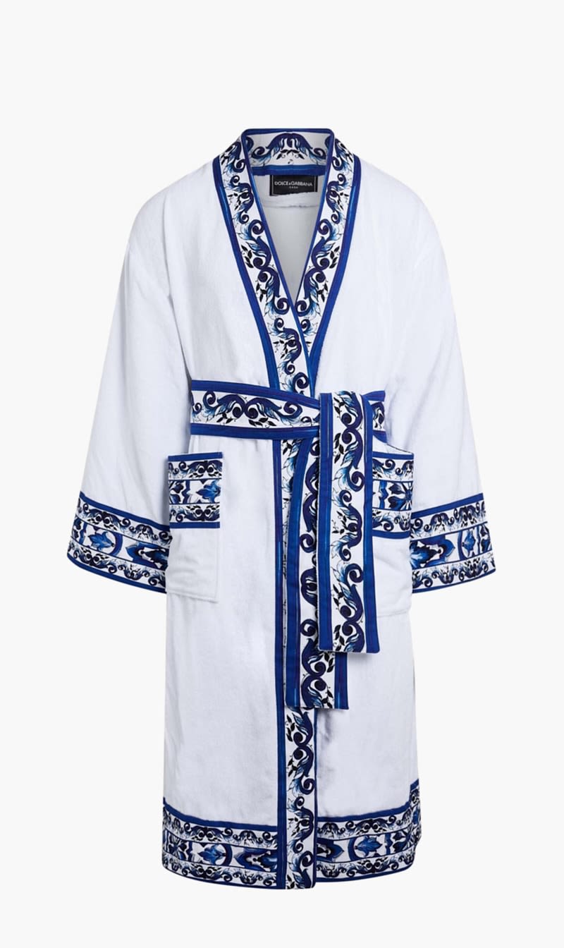 

Dolce & Gabbana Dga Mediterranean Blue Bathrobe | The Deal Outlet