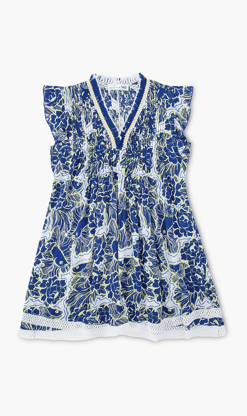

Hidden Fish Mini Dress, Blue