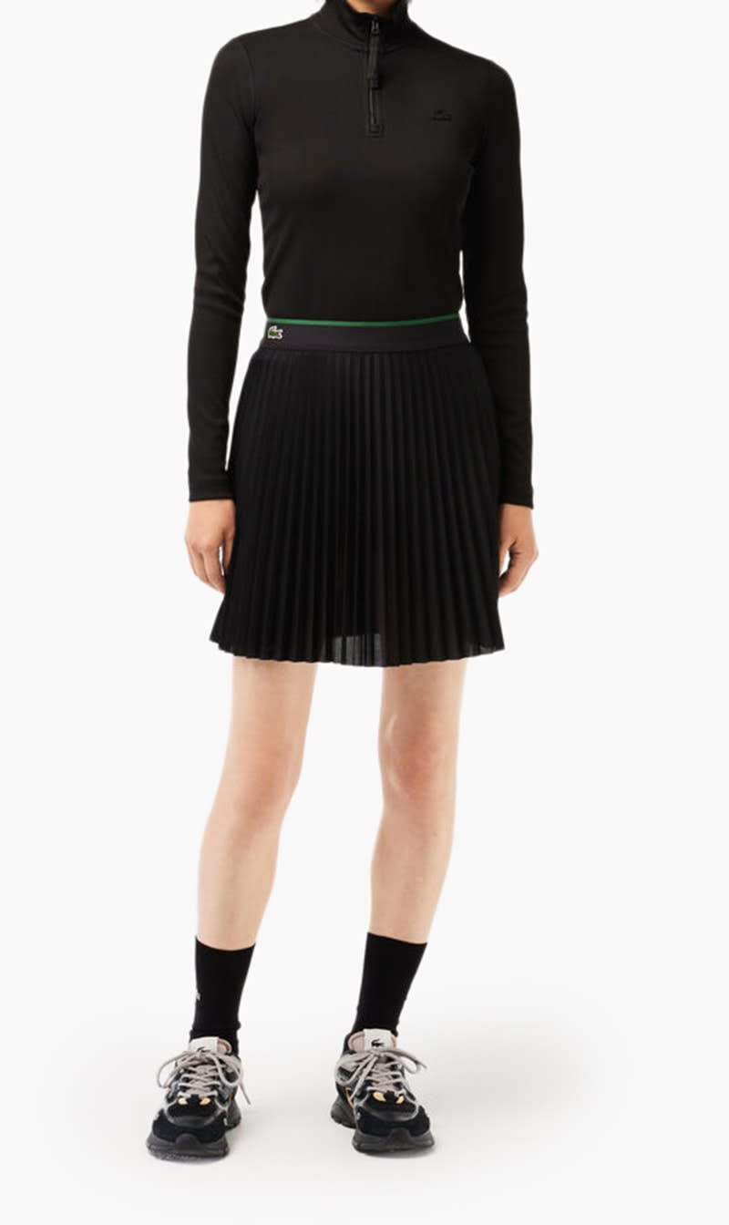 

Lacoste Black Short Pleated Elastic Waist Skirt for Women | The Deal Outlet