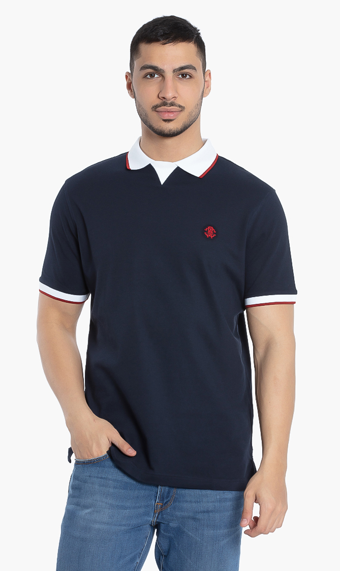 

ROBERTO CAVALLI Contrast Trim Cotton Polo Shirt