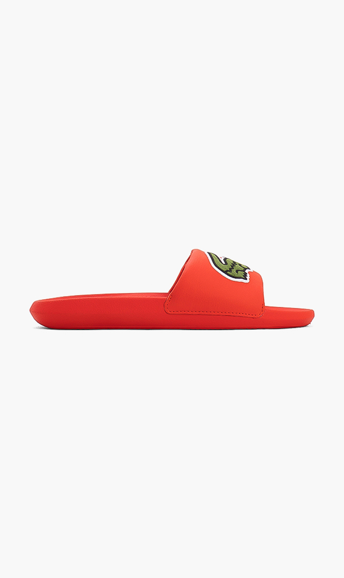 

LACOSTE Oversized Embroidered Croco Slides