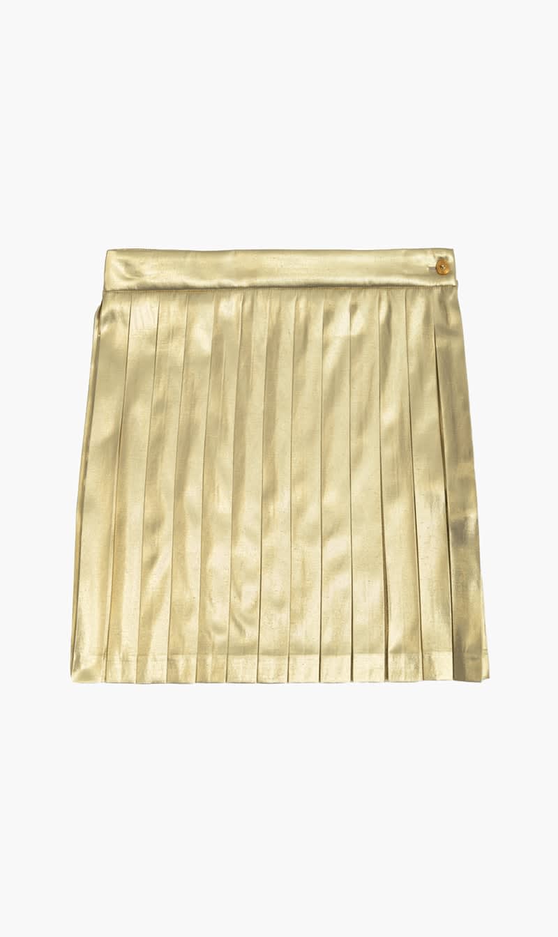 Versace Gold Pleated Skirt for Girls