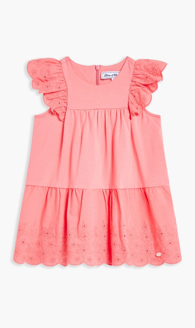 

Tartine Et Chocolat Pink Blush Tiered Dress for Kids | The Deal Outlet