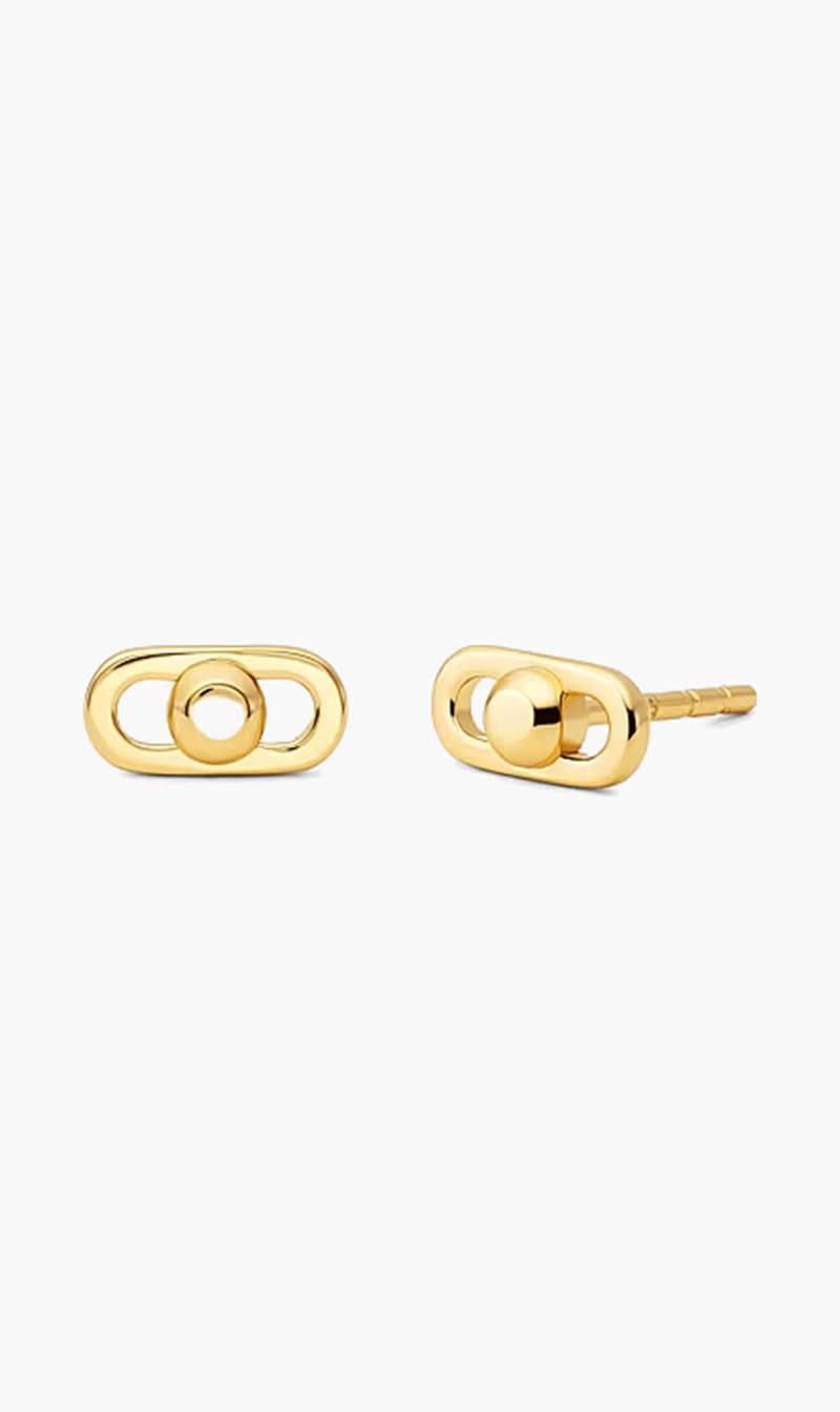 Gold Michael Kors Silver Astor Link Stud Earrings for Women