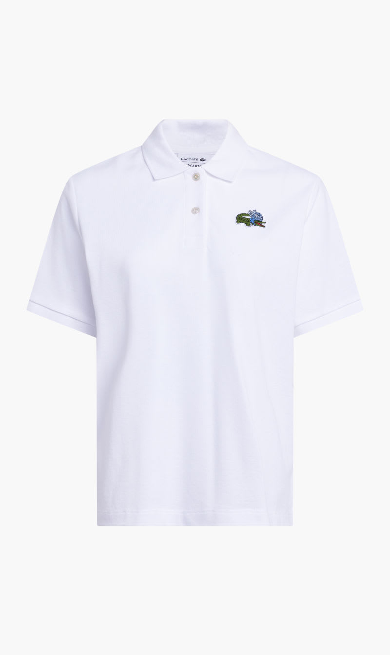 

Lacoste White Lacoste X Netflix Crocodile Show Print Polo Shirt for Women | The Deal Outlet