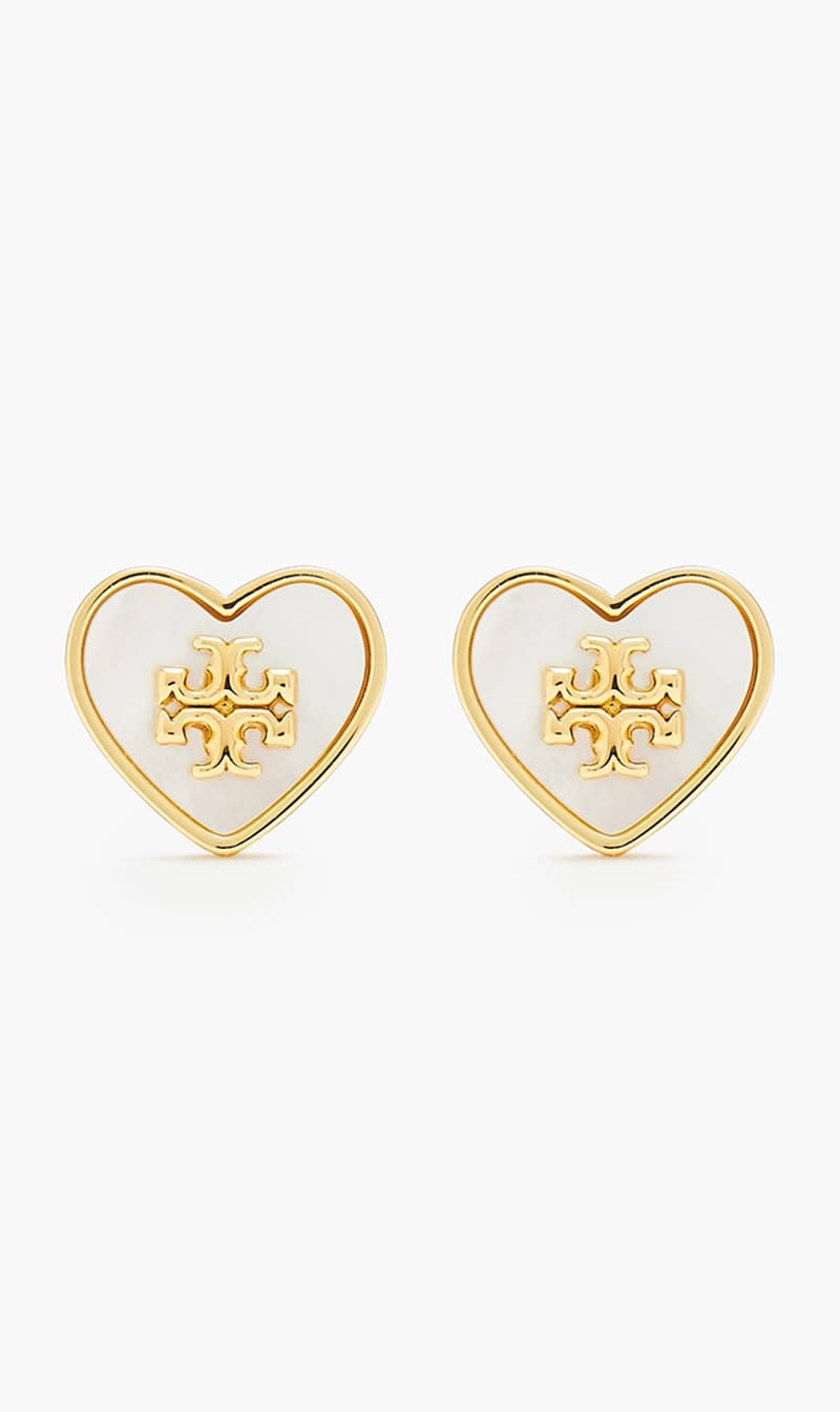 

Tory Burch Gold Kira Heart Stud Earrings for Women | The Deal Outlet