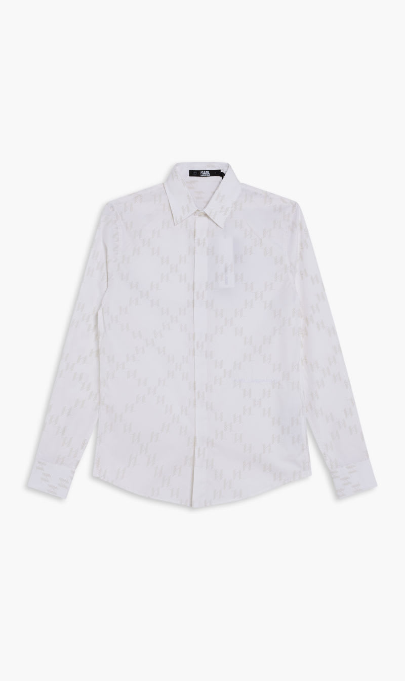 

Karl Lagerfeld White Kl Monogram Shirt for Men | The Deal Outlet