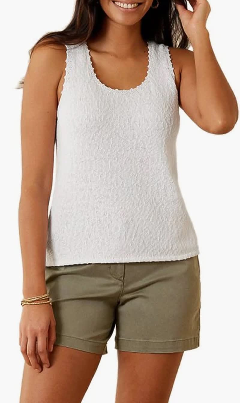 Tommy Bahama White Water's Edge Scoop-neck Sleeveless Sweater for Women