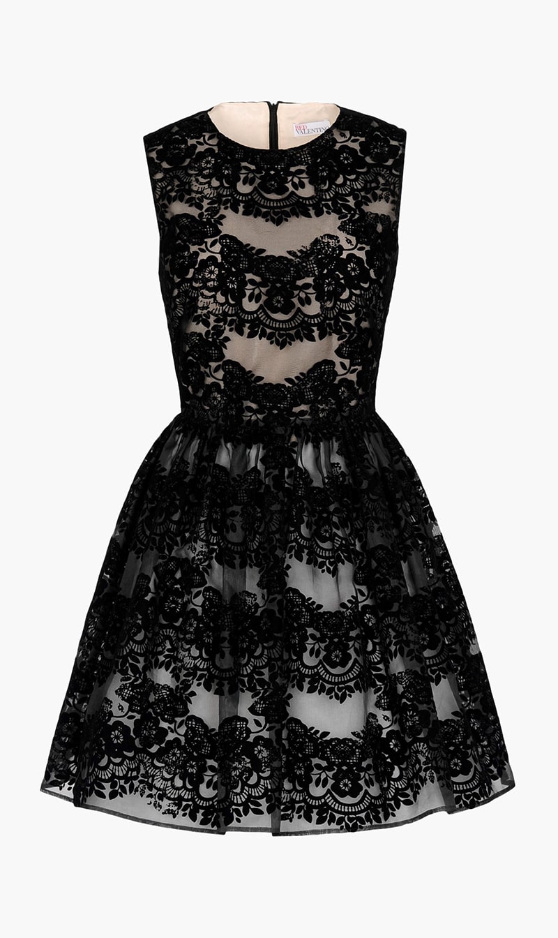 

Red Valentino Flock Printed Silk Dress