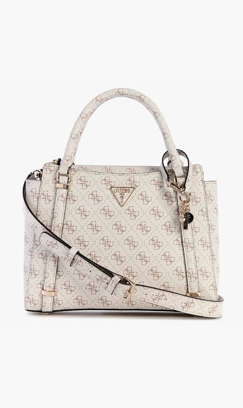 

Guess White Daryna Satchel Bag for Women | The Deal Outlet