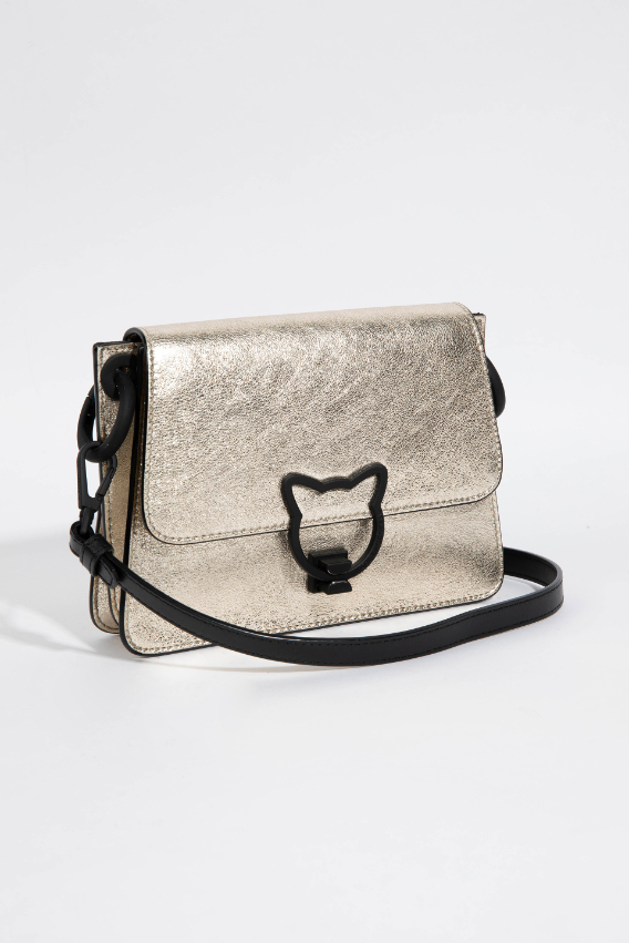 Karl Lagerfeld Kat Lock Metallic Crossbody Bag