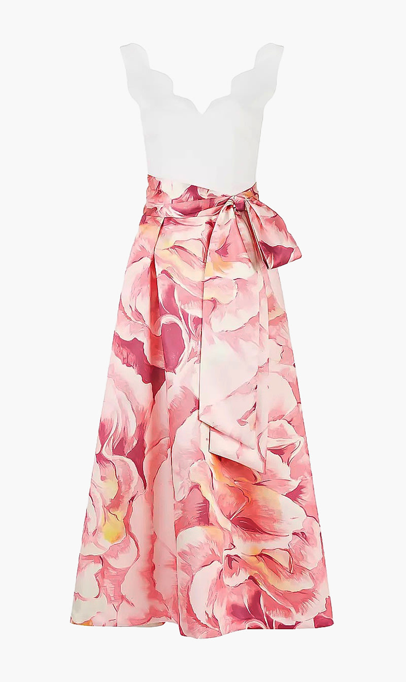 

Theia Pink Tea Length Gown for Women | The Deal Outlet