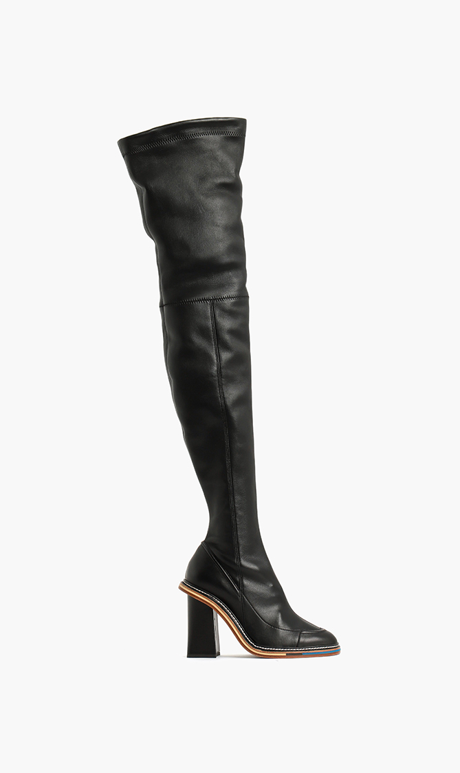 

Leather Thigh Boots, Black