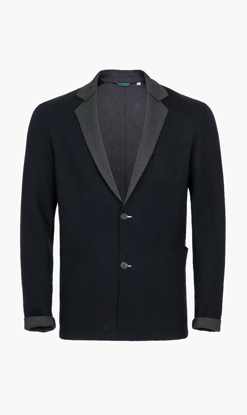 

Knitted Suit Jacket, Blue