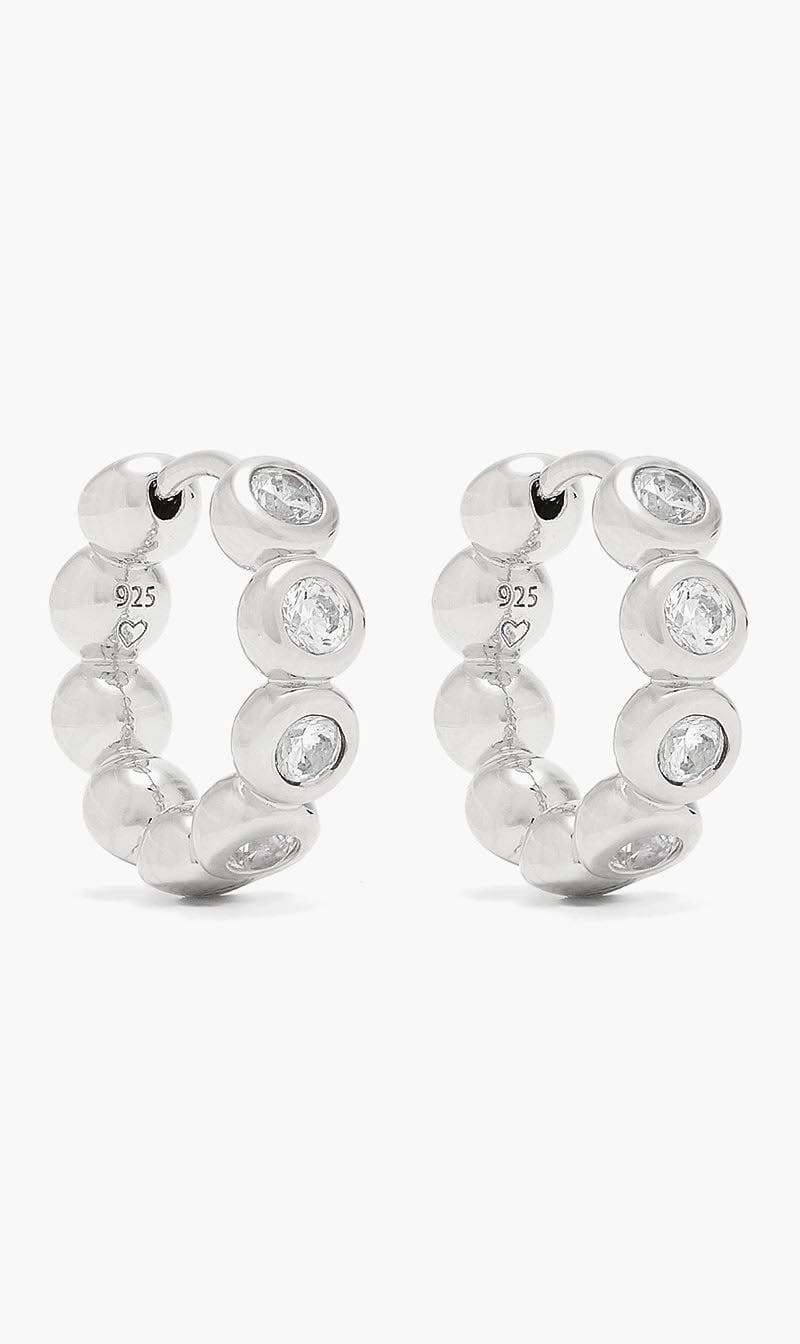 Missoma Silver Tennis Small Hoop Earrings for Women