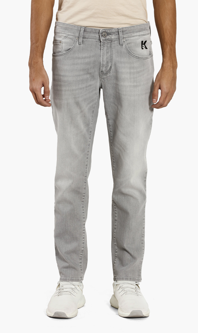 

Washed Stretch Jeans, Grey