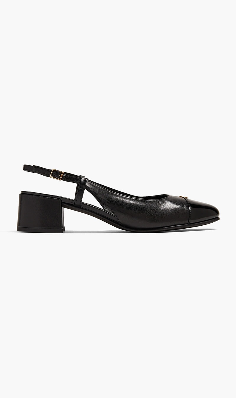 

Tory Burch Black Cap Toe Slingback Pumps for Women | The Deal Outlet