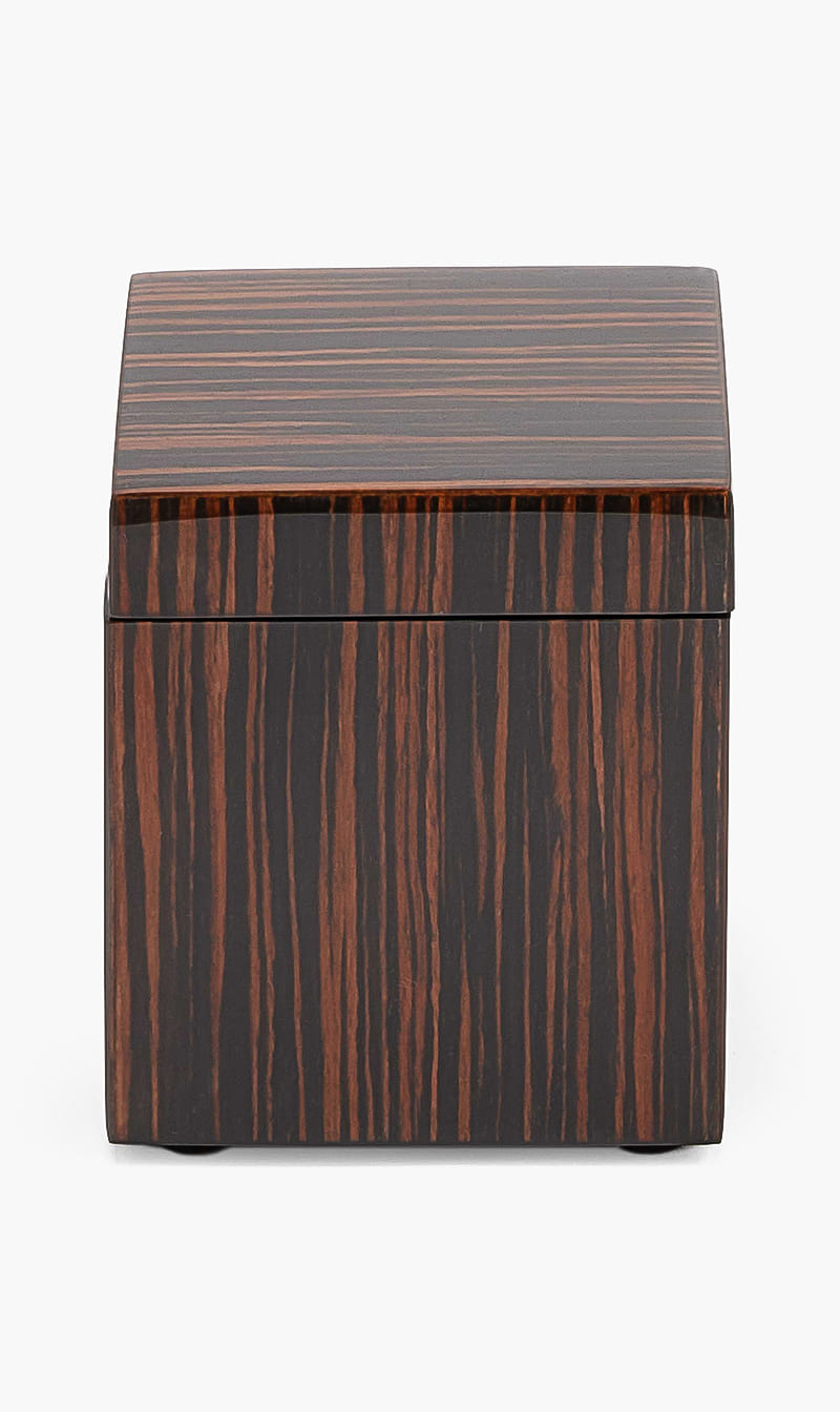

Pacific Connections Brown Macassar Ebony Cube Box | The Deal Outlet