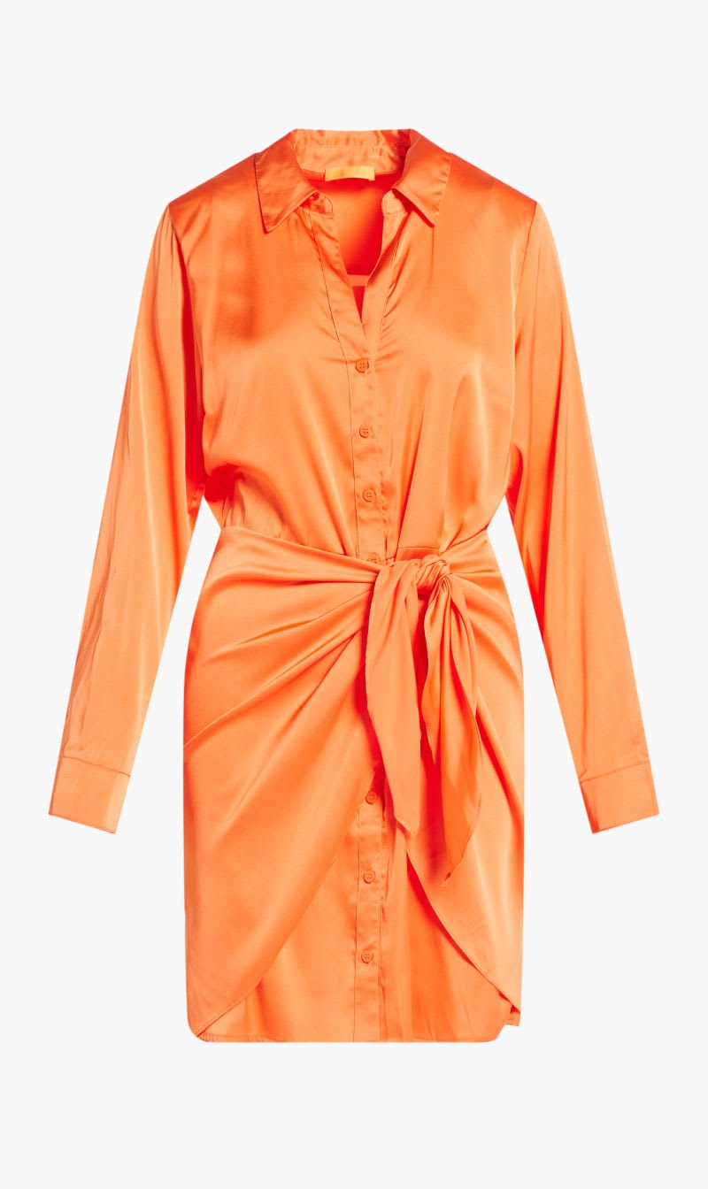 

Guess Orange Es Ls Alya Dress for Women | The Deal Outlet